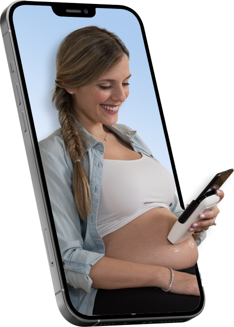 women scanning using pulsenmore home ultrasound