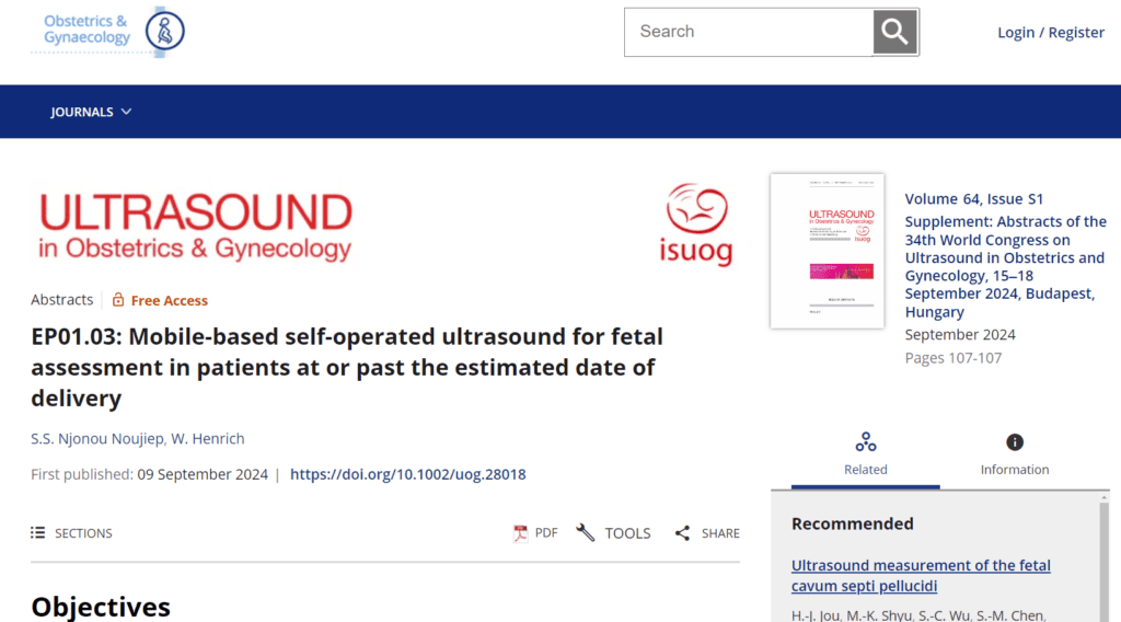 Mobile-based self-operated ultrasound for fetal assessment in patients at or past the estimated date of delivery