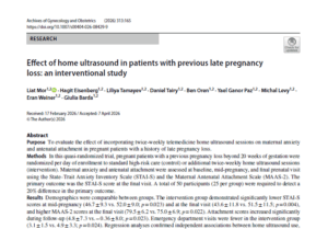 Effect of home ultrasound in patients with previous late pregnancy
loss: an interventional study