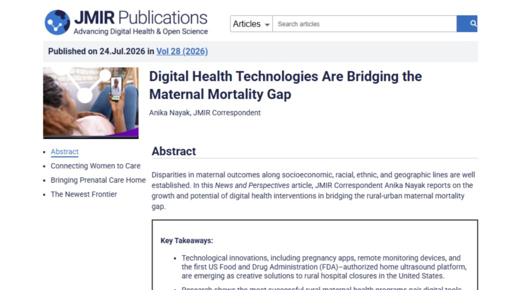 Digital Health Technologies Are Bridging the Maternal Mortality Gap